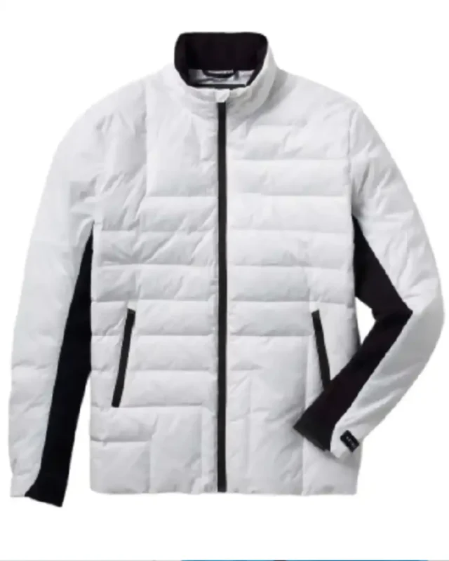 Marcus Brodie Finding Mr. Christmas Tv Series S02 White Quilted Puffer Jacket