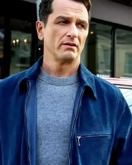 Matthew Rhys The Beast in Me S1 Blue Suede Jacket