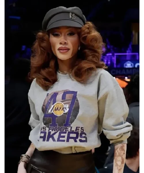 Mavericks vs Lakers Winnie Harlow Gray Sweatshirt