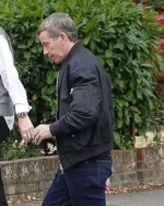 Max Beesley Hijack S01 Daniel O’Farrell Black Bomber Leather Jacket