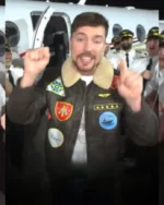 MrBeast Aviator Leather Jacket For Sale