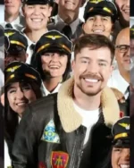 MrBeast Aviator Leather Jacket Sale