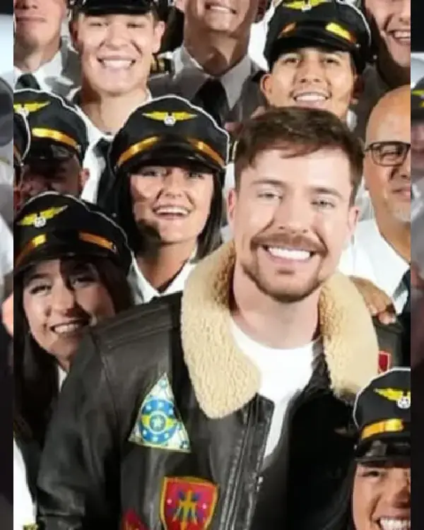 MrBeast Aviator Leather Jacket Sale