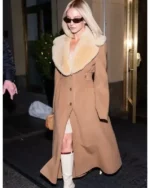 NYC Sydney Sweeney Brown Fur Coat