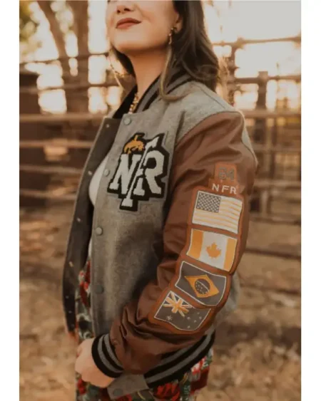 National Finals Rodeo NFR Las Vegas 2024 Brown and Grey Varsity