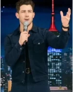 Nick Jonas The Tonight Show Blue Suede Jacket