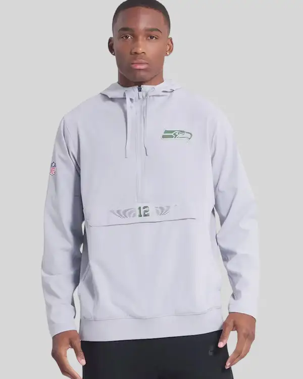 Nike Men’s Blue Seattle Seahawks Rivalries Collection Sideline Anorak Nfl 1_2-Zip