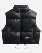 Off Season Philadelphia Eagles Faux Leather Cropped Puffer Vest