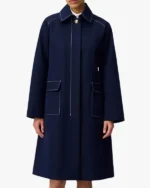 Order Belted Midi trench Blue coat For Women’s