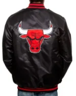 Order Chicago Bulls Black Satin Jacket For Sale