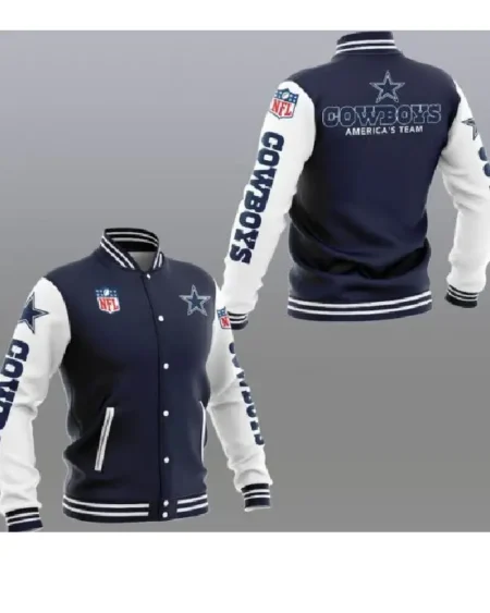 Order Dallas Cowboys Varsity Jacket For Sale Grey
