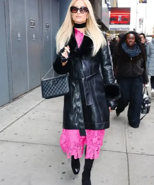 Paris Hilton Black Coat