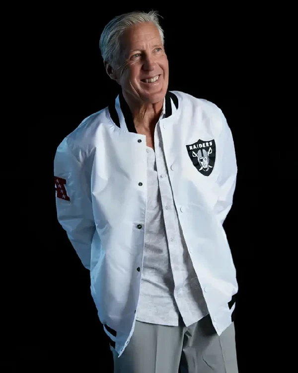 Pete Carroll White Bomber Jacket