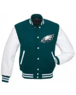 Philadelphia Eagles Green and White Varsity Jacket
