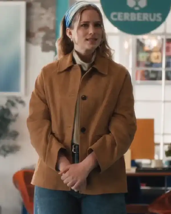 Quinn Powers Elsbeth Tv Series Elizabeth Lail Brown Suede Leather Jacket