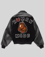 Re-Creation – 2025 Human Made Stadium Varsity Black Jacket – Wool & Leather