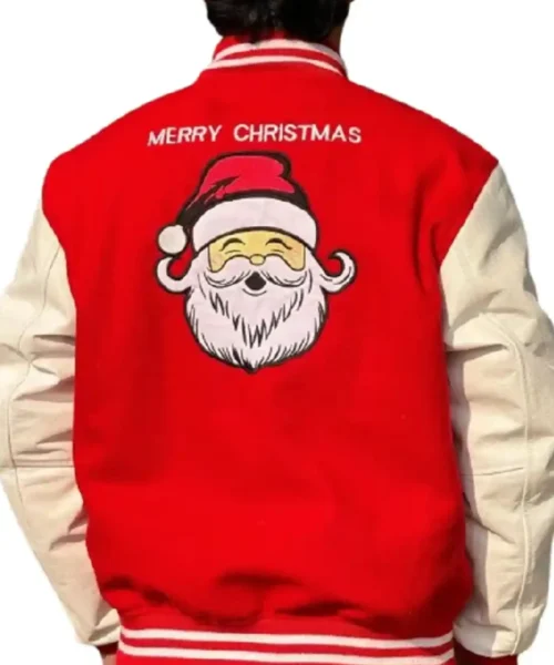 Red and White Christmas Varsity Jacket