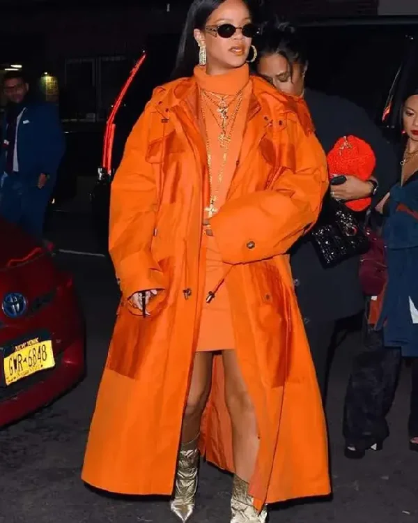 Rihanna Bergdorf Goodman Orange Coat