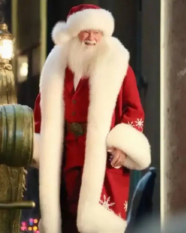 Santa The Man with the Bag 2025 Arnold Schwarzenegger Santa Red Wool Shearling