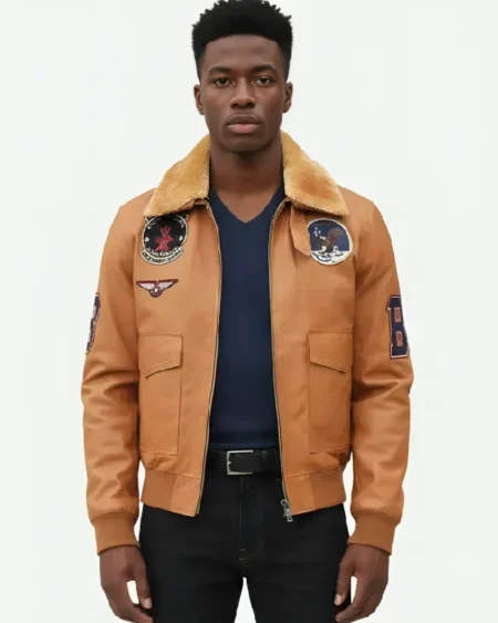 Sherpa & Patches Vintage Leather Jacket