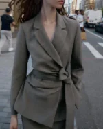 Shop A Nossa Tarde 2025 Tânia Ribas de Oliveira Gray Belted Blazer