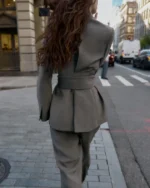 Shop A Nossa Tarde 2025 Tânia Ribas de Oliveira Gray Belted Blazer Sale Back