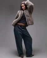 Shop And Other Stories Faux Fur Jacket Sale Grey