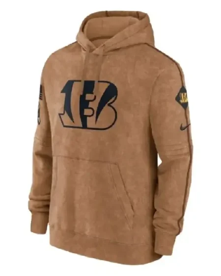 Shop Cincinnati Bengals 2023 Salute To Service Club Brown Pullover