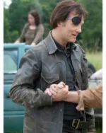 Shop David Morrissey Drama Series The Walking Dead The Governor Black Leather Jacket Sale