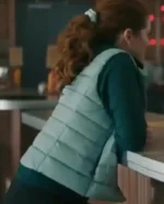 Shop Emily Lane Mistletoe Murders Tv Series S02 Sarah Drew Blue Puffer Vest