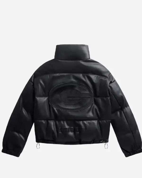Shop Off Season Green Bay Packers Faux Leather Black Puffer Jacket On Sale