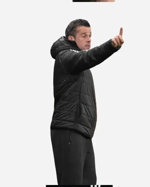 Shop Portuguese Football Manager Marco Silva Black Hooded Puffer Jacket For Sale