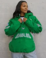 Shop Recreated - Philadelphia Eagles Kelly Green Starter Half-Zip Pullover Anorak