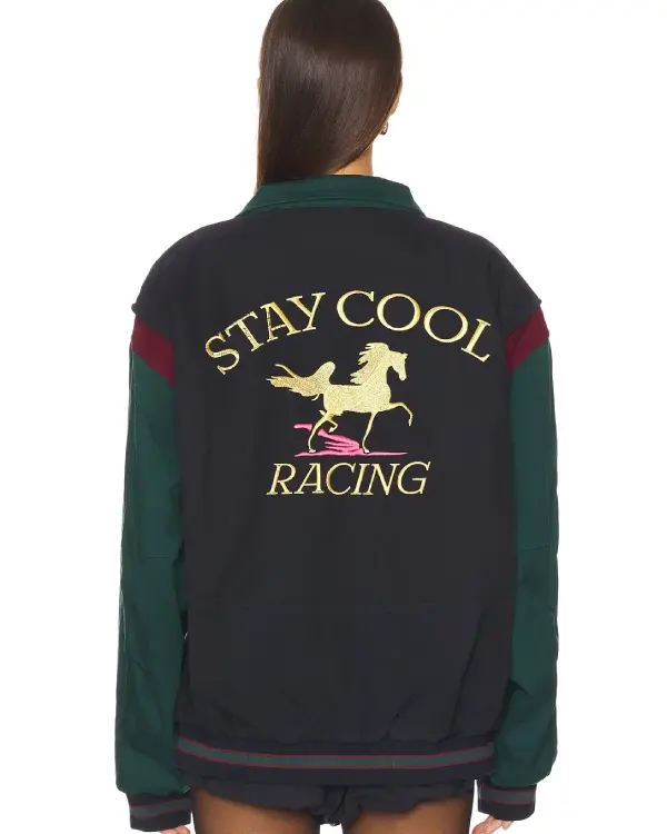 Shop Recreation – Men’s Stay Cool Racing Full-Snap Bomber Jacket Sale Back