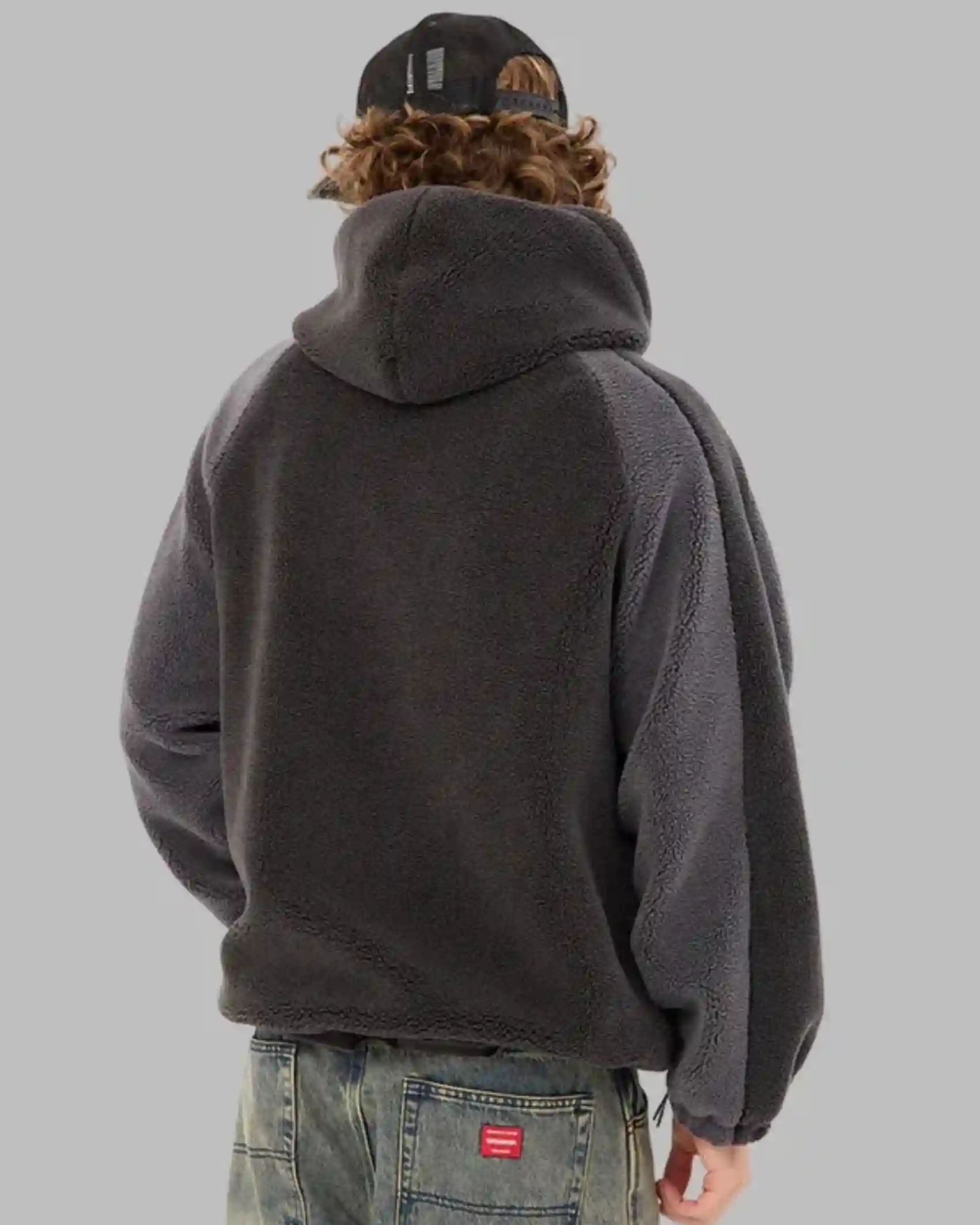 Shop Recreation – Orbital Neovision Gravity Sherpa Hooded Jacket Sale Grey Back