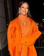 Shop Rihanna Celebrity 2020 Bergdorf Goodman Orange Hooded Coat