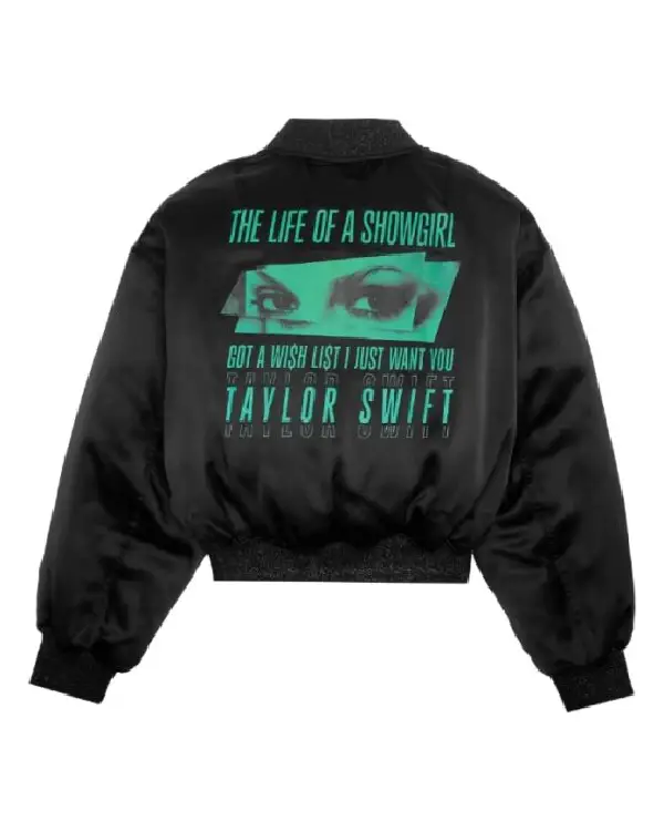 Shop Taylor Swift The Life Of A Showgirl Got A Wi$hli$t Bomber Black Jacket On Sale