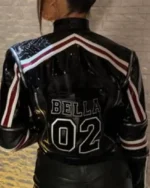 Shop WWE Raw Nikki Bella Crop Leather Jacket For Sale Back