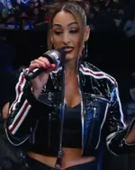 Shop WWE Raw Nikki Bella Crop Leather Jacket Sale