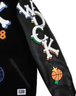 Shop Wedding Cake Brooklyn Varsity Jacket For Sale Sleeves