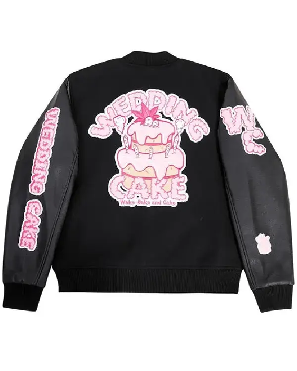 Shop Wedding Cake Varsity Black Jacket