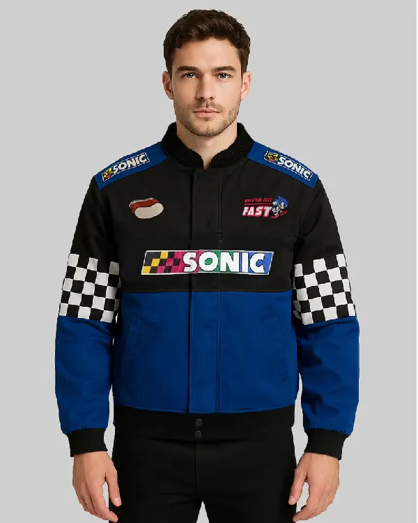 Sonic The Hedgehog Checkered Racing Jacket