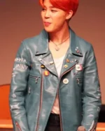 Star Jimin Biker Leather Jacket