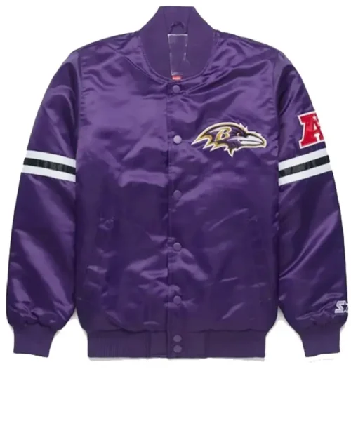Starter Bomber Baltimore Ravens Purple Satin Jacket