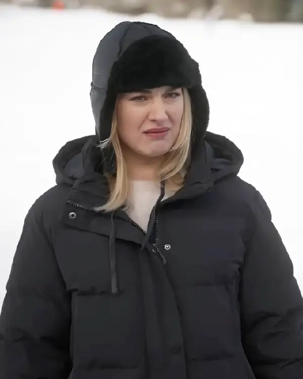 Taylor Jacobson My Secret Santa Black Puffer Coat