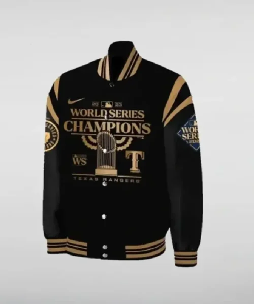 Texas Rangers Champions Black Varsity Jacket