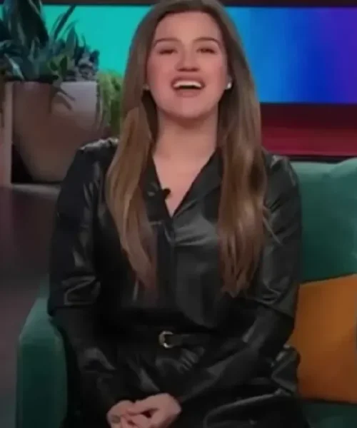 The Kelly Clarkson Show 2025 Kelly Clarkson Faux Leather Belted Dress sale