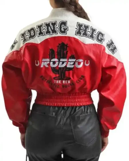 The Red Authentic Rodeo Club Free Living, Riding High Red and White Cropped Leather