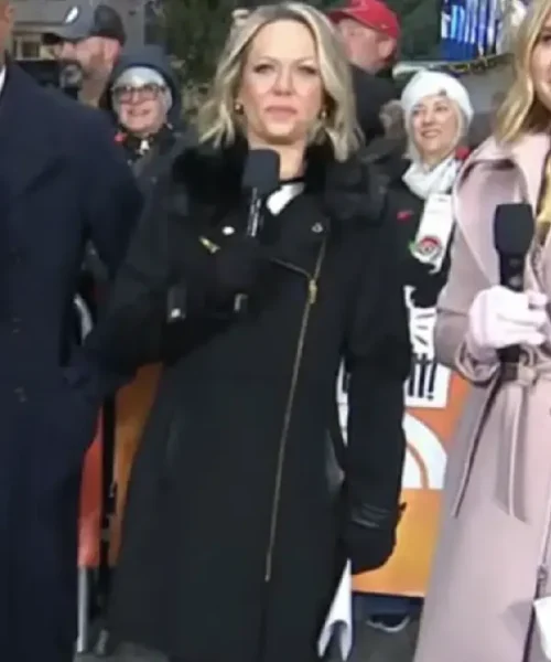The Today Show 2025 Dylan Dreyer Fur Collar Zipper Coat