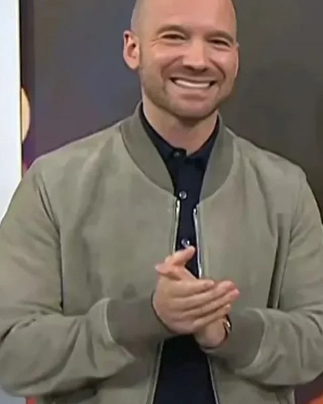 The Today Show 2025 Sean Evans Suede Bomber Jacket